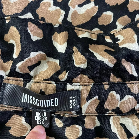 Missguided Women's Animal Print Oversized Satin Shirt - Picture 4 of 7